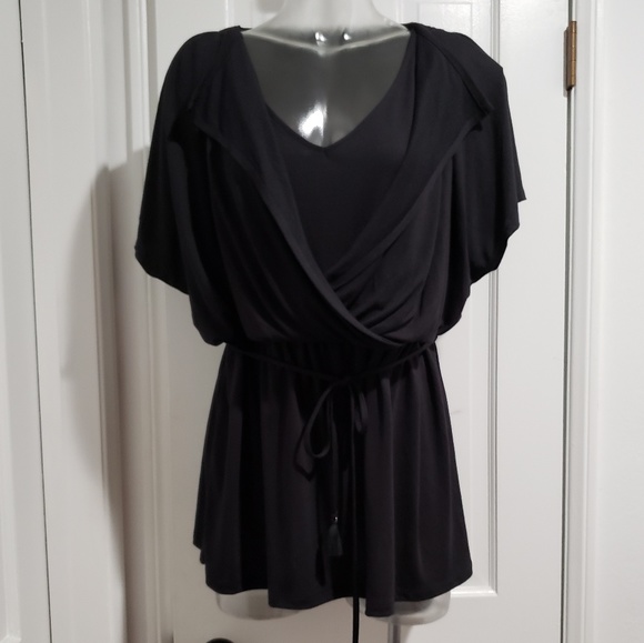 Lane Bryant Tops - Lane Bryant Layered Tie Belt Top 14/16